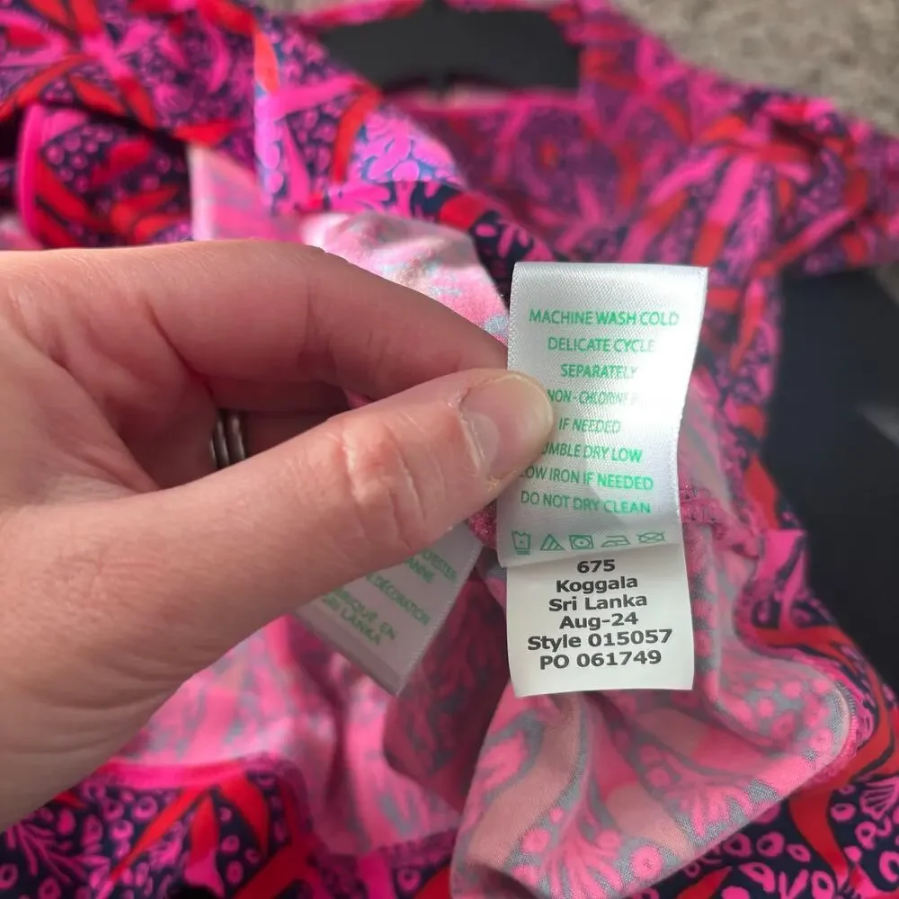 NWOT Lilly Pulitzer Pajama Button-Up Top Pink Starfish Size M Medium Lounge - Picture 5 of 8